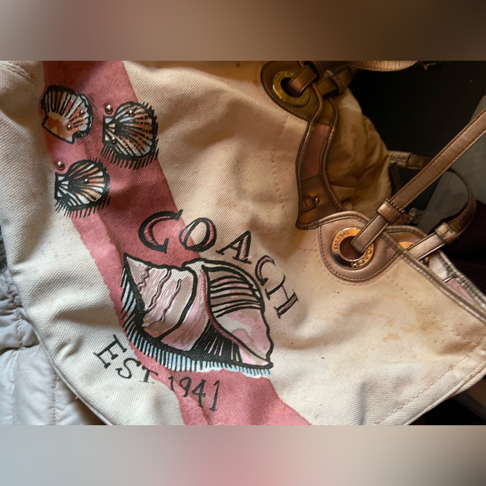 Coach Vintage Seashell Pink and Cream Women's Bag